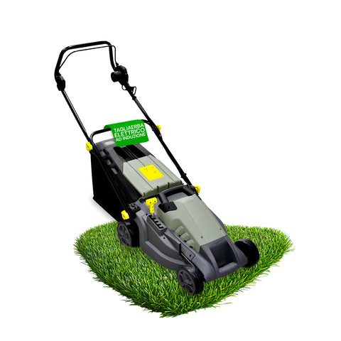 1600W Electric Lawn Mower with Height Adjustment, AC Motor and XL Wheels