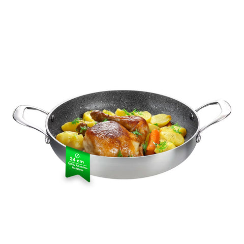High Flared Satin Recycled Aluminum Saucepan - Ø 24/28/32 cm