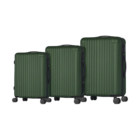 Set of 3 suitcases with telescopic handle and wheels 56/66/76cm Green