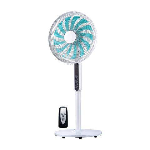 60W Pedestal Fan with 13 Blades, 3 Height Settings and 3 Speeds, Timer, and Remote Control