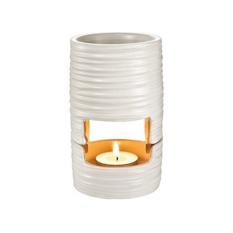 Glazed Ceramic Aroma Diffuser, White, Compact and Refined Design