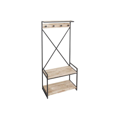 Coat rack with 2 shelves 80x35x184cm