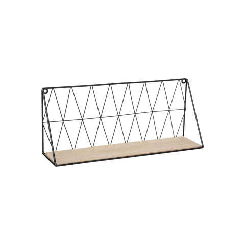 Wood and Metal Wall Shelf 48x12x20cm