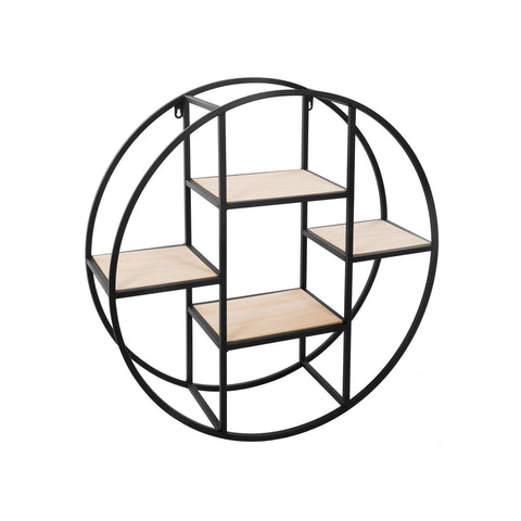 Round wall shelf with 4 shelves