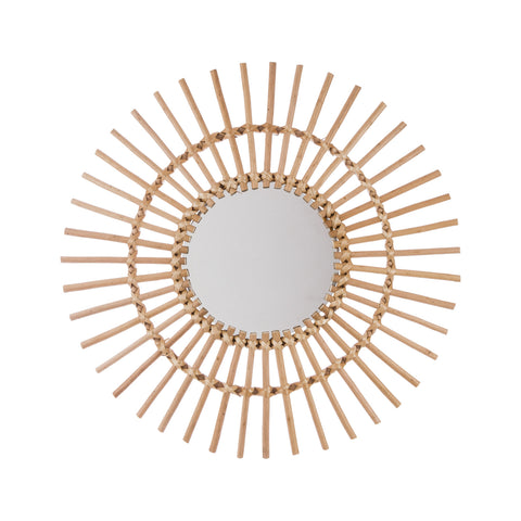 Sun-shaped rattan mirror 58x58cm