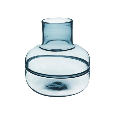 Line Circular Flat-Bottom Gray Glass Vase H24cm