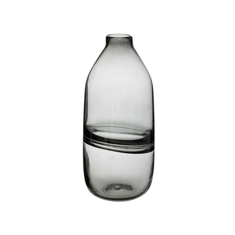 Line Flat Gray Glass Vase H30cm