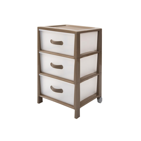 Futura 3-drawer chest of drawers, mocha