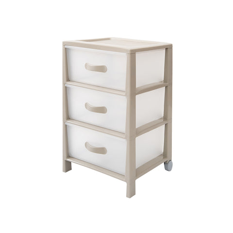 Futura 3-drawer chest of drawers, taupe