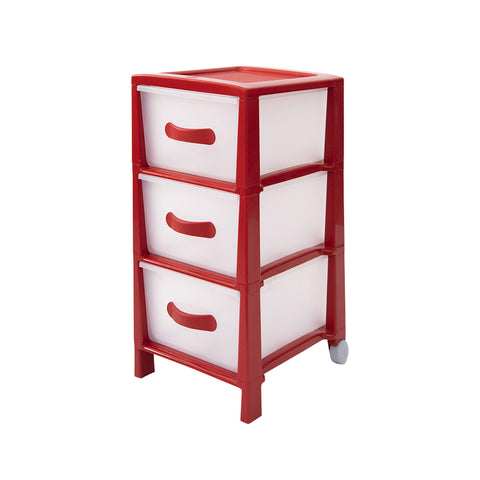 Futura Slim 3-Drawer Unit Red