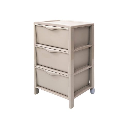 Spring 3-drawer chest of drawers, taupe