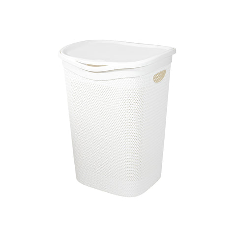55 L Woven Laundry Basket - White