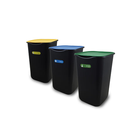 Set of 3 recycling bins 50lt