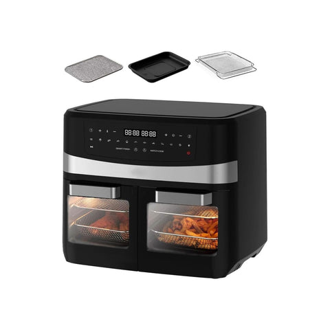 12l Air Fryer Oven with 2 Doors, 12 Programs, and 6 Accessories