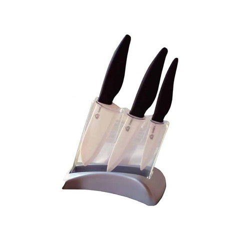 3-Piece Ceramic Knife Set with Block