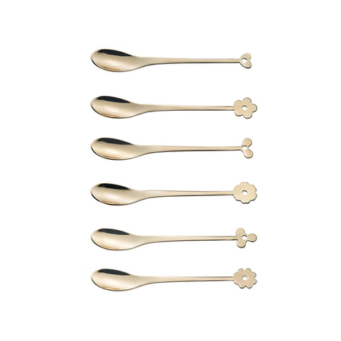 Set of 6 cappuccino and fruit salad spoons