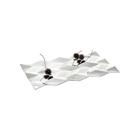 Silver stainless steel centerpiece 38x23,5cm