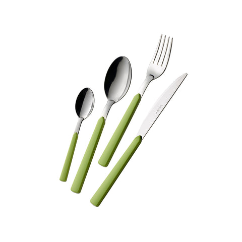 24-Piece Fast Green Stainless Steel Cutlery Set