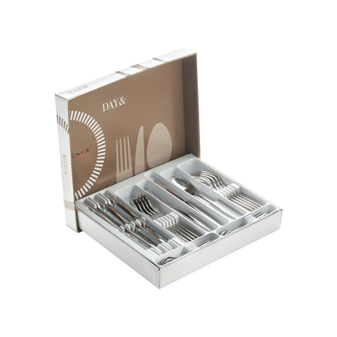 24-Piece Polished Day Stainless Steel Cutlery Set