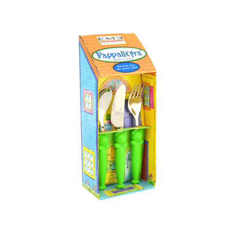 Set of 3 Children's Cutlery Pappallegra Green