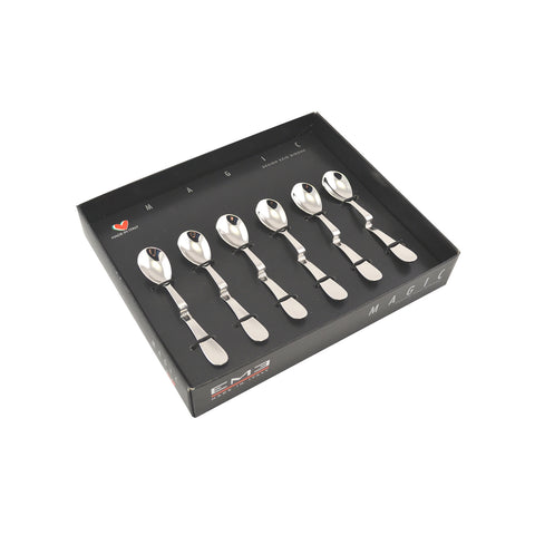 Set of 6 Stainless Steel Spoons for Espresso Magic