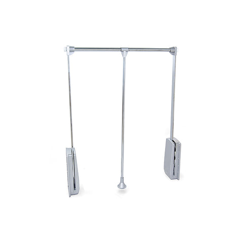 Chrome steel pull-down wardrobe rail 45-60x84cm
