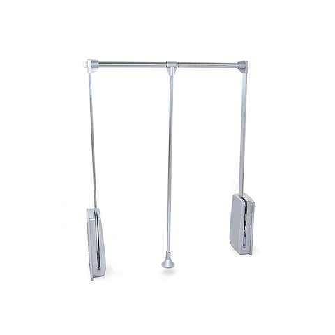 Chrome steel pull-down wardrobe rail 60-83x84cm