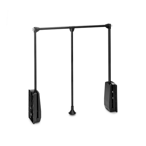 Pull-Down Steel Wardrobe Clothes Rail 83-115x84cm Black