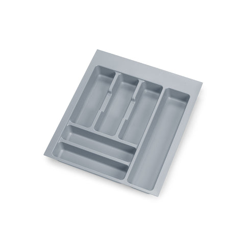 Adjustable plastic cutlery tray for drawer 45cm Grey
