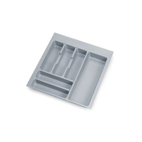 Adjustable plastic cutlery tray for drawer 50cm Grey