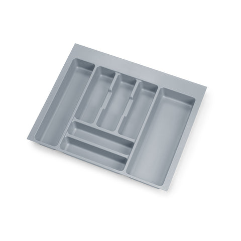 Adjustable plastic cutlery tray for drawer 60cm Grey