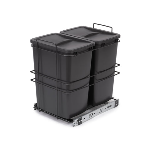 Set of 2 recycling bins with pull-out slot 35l