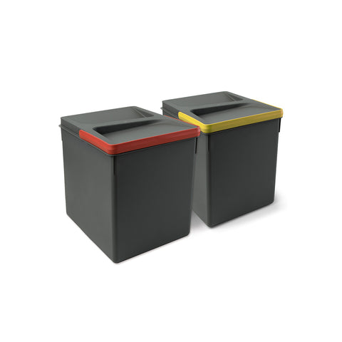 Set of 2 recycling bins for drawers 26cm 15l