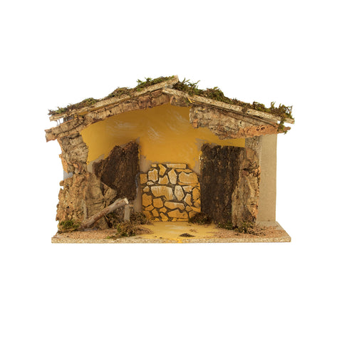 Wooden Nativity Scene Hut 26x50x29cm