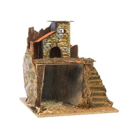 Wooden Nativity Scene Hut 30x31x36cm