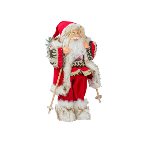 Santa Claus decoration with sack and skis 40cm