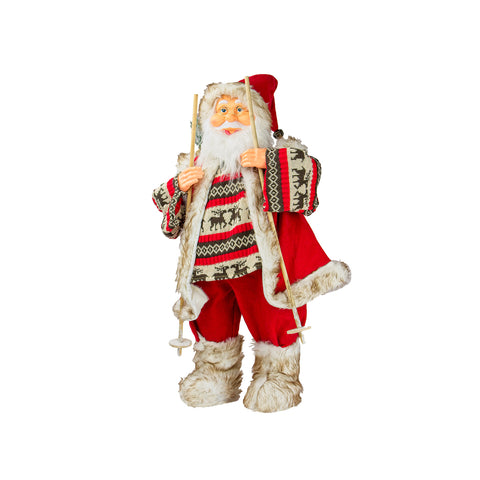 Santa Claus decoration with sack and skis 80cm