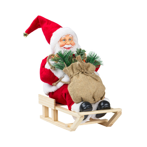 Santa Claus on sleigh decoration 45x20x30cm