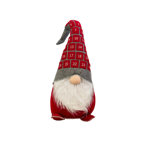 Polyester Gnome With Advent Calendar 29x95cm