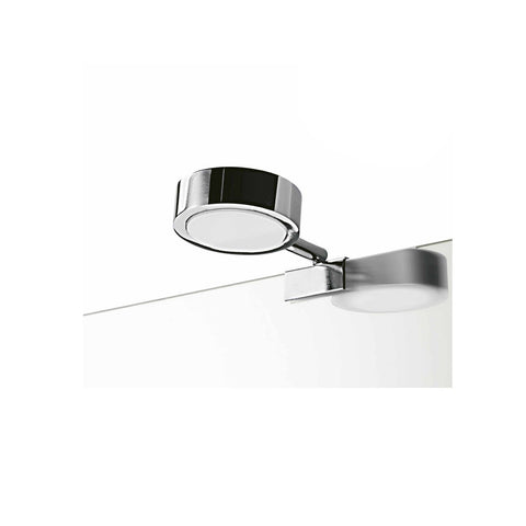 Universal 2W 7.6cm Round Chrome ABS LED Mirror Light
