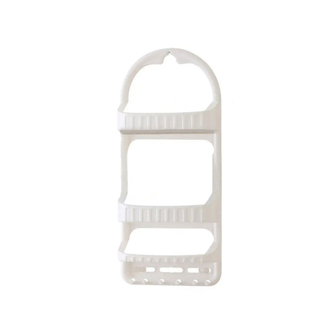 27x62x12cm White Plastic Oval 3-Tier Shower Shelf