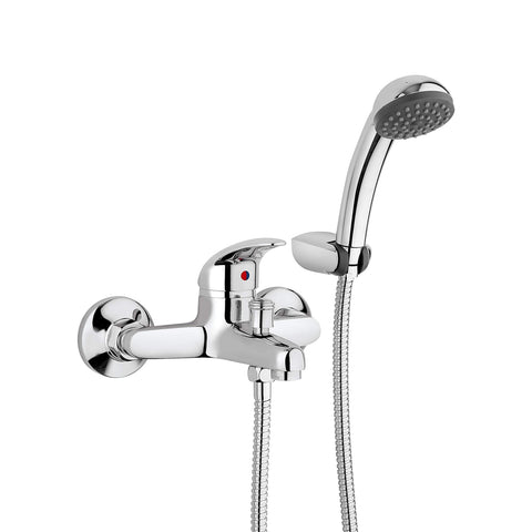 Single-lever bath mixer tap with duplex and showerhead