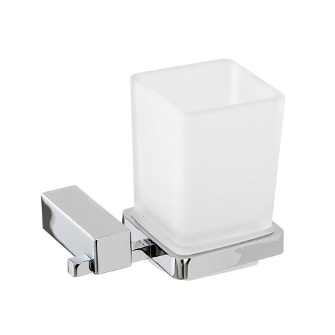 Steel and Glass Toothbrush Holder