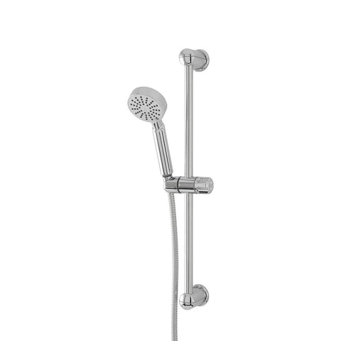 Chrome adjustable shower rail with single-function showerhead 11.5x6.5x58cm