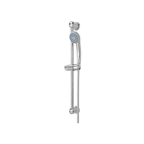 Chrome adjustable shower rail with single-function showerhead 7x6.5x59cm