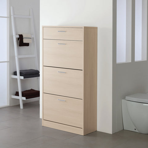 Larch shoe cabinet with 3 compartments and 1 drawer