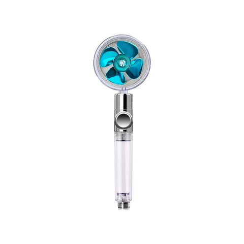 Chrome Boeing Showerhead with Rotating Propeller and 3 Filters