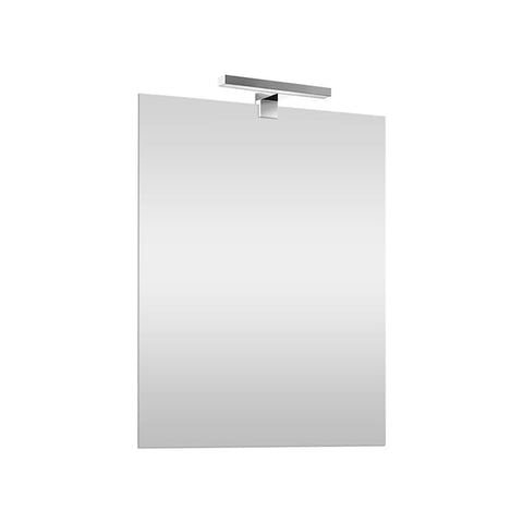 Polished-edge rectangular mirror with 4.5w LED light 50x60cm