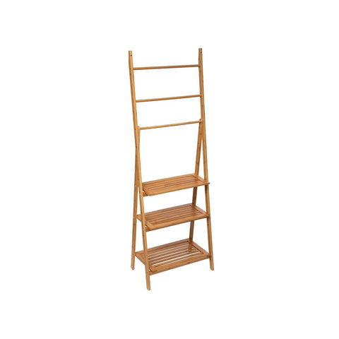 Bamboo Towel Rack with 3 Shelves + 3 Bars – Modern Design