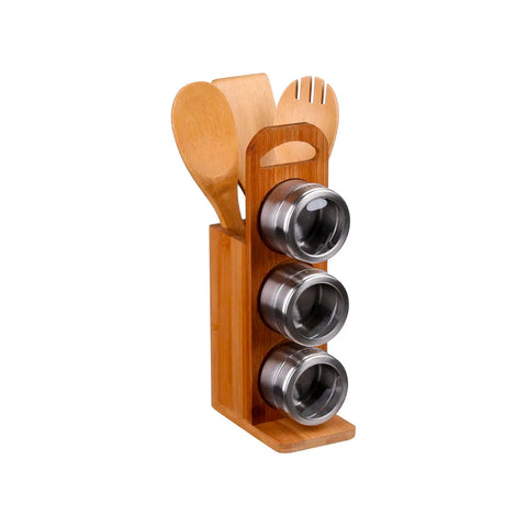7-Piece Set with 3 Spice Racks, Utensils, and Organizer